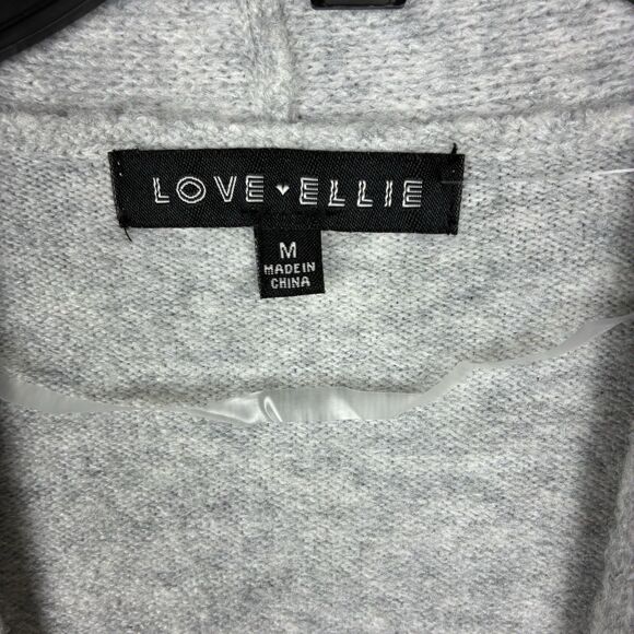 Fortune + Ivy Cardigan Open Front Pockets Gray Cozy Knit Medium Long Sweater NEW - Picture 5 of 8